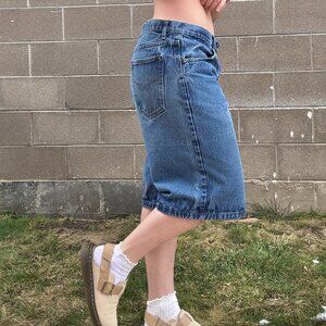 Oversized Denim Long Shorts Low Waist Vintage Size 38 WC Jean Shorts